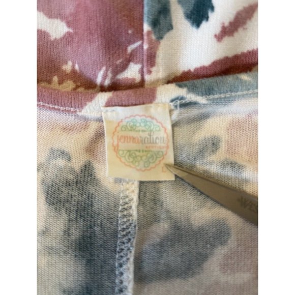 Generation Woman's Large Soft Loose Stretch Tunic Top Sunburst Tie Dye V-Neck T8 - Picture 4 of 6